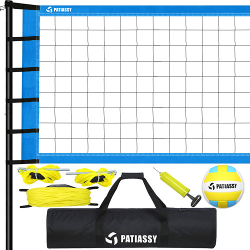 OXYGIE 32ft Outdoor Portable Volleyball Net Set System Quick & Easy